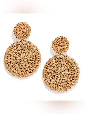 Rattan Earrings Lightweight Straw Wicker Braid Drop Dangle Vacation Earrings